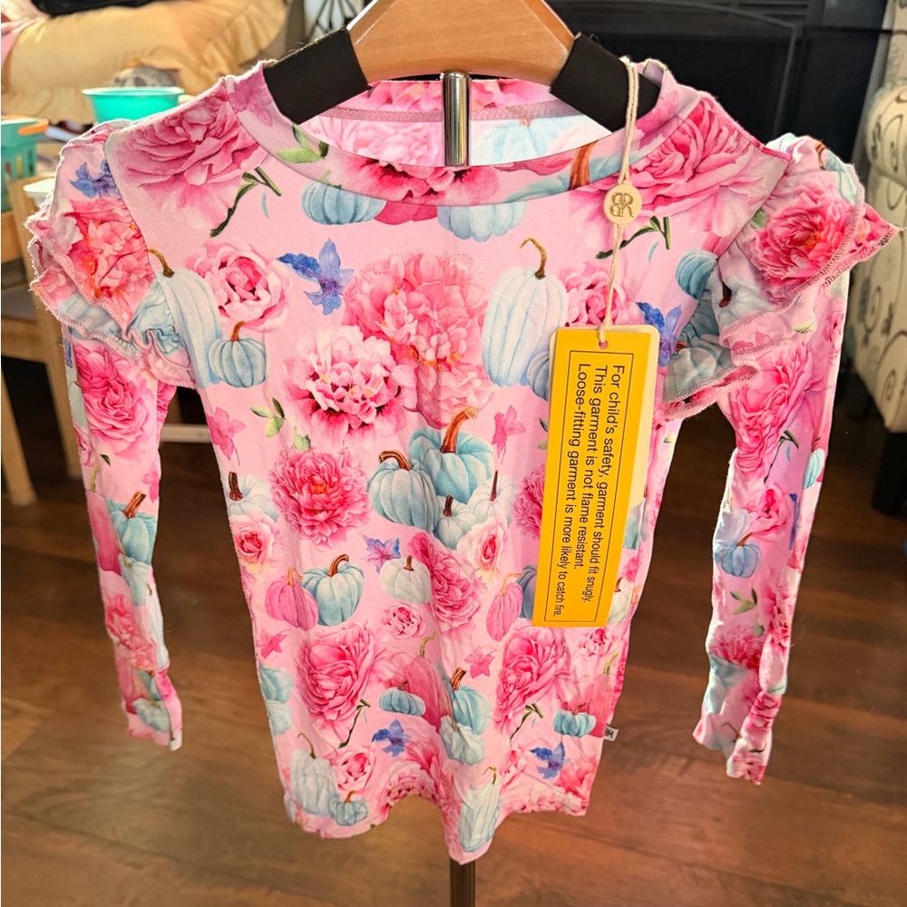 Bums and Roses Floral Long Sleeve Top NWT